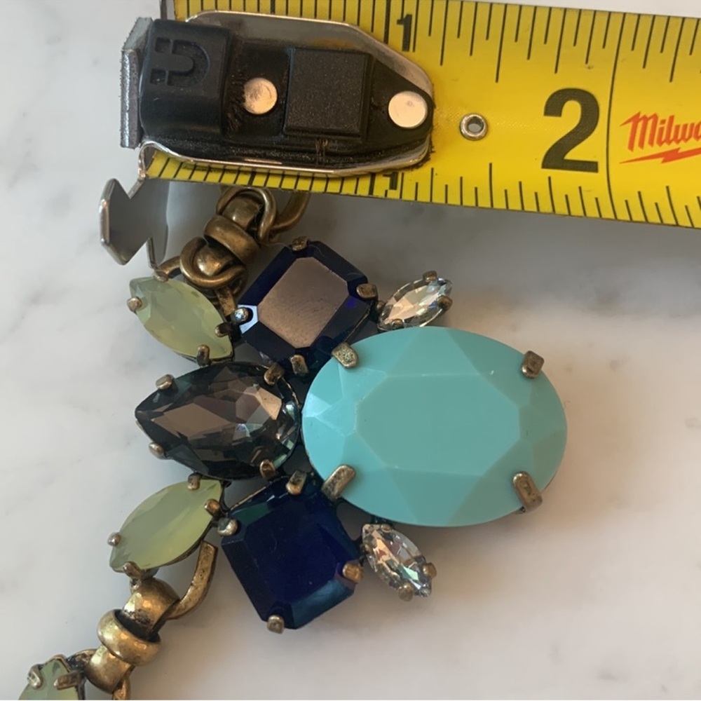 J Crew Necklace Multi Color Faux Gem and Rhinestone 18 inch Statement - Picture 11 of 12